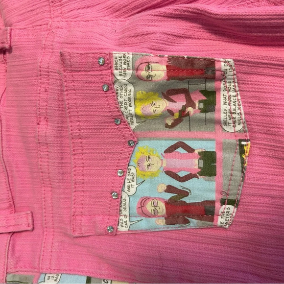 Johnny Girl ultra rare comic book flare Y2K jeans size 7 petite very good condit - Picture 3 of 16